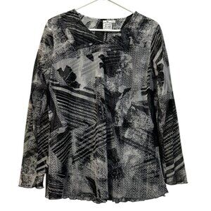 Parsley & Sage‎ Long Sleeve Top Pullover Women's Size Medium Artsy Sheer Mobwife